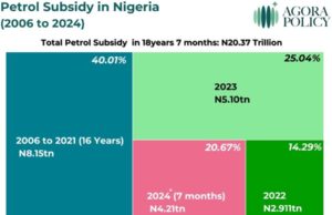 Agora policy says petrol subsidy is back and bigger, estimates N4.2 trillion spent in first seven months of 2024