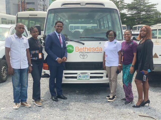 The formal handover of two coaster buses procured by Human Resources and Executive Office of Access Holdings to Bethesda, at Access Towers in Victoria Island, Lagos