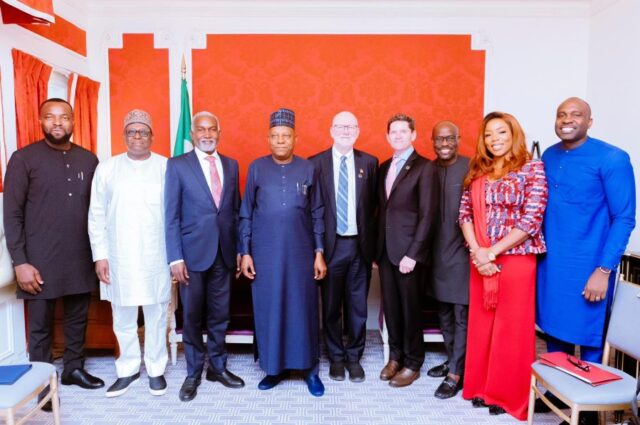 Vice President Shettima (4th Left) and Dr. Christopher Elias (5th left) after the meeting with Bill and Melinda Gates Foundation officials