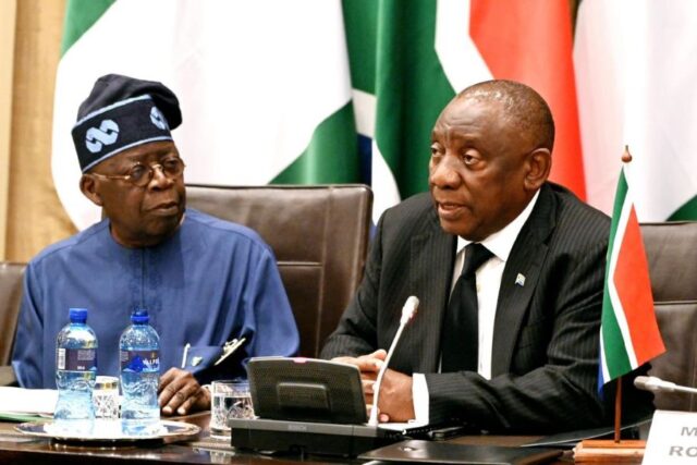 President Ramaphosa and President Tinubu in Cape Town, South Africa