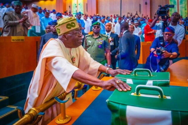 President Tinubu presenting the 2025 appropriation bill to the National Assembly