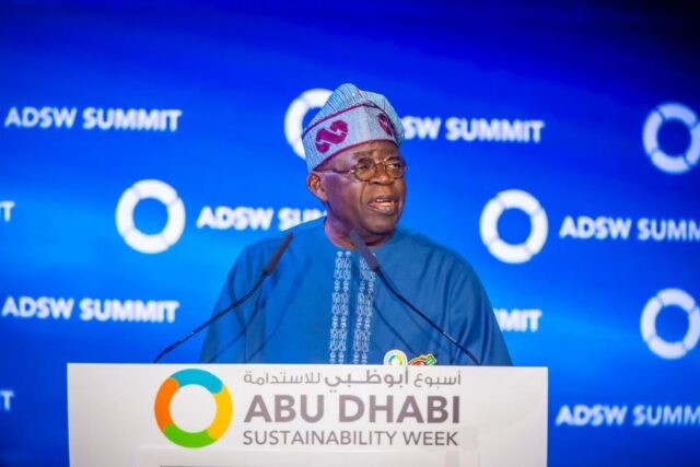 President Tinubu speaks on the second day of the 2025 Abu Dhabi Sustainability Week