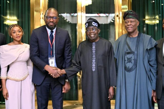 CEO of Flutterwave, Agboola with President Tinubu and Finance Minister Wale Edun