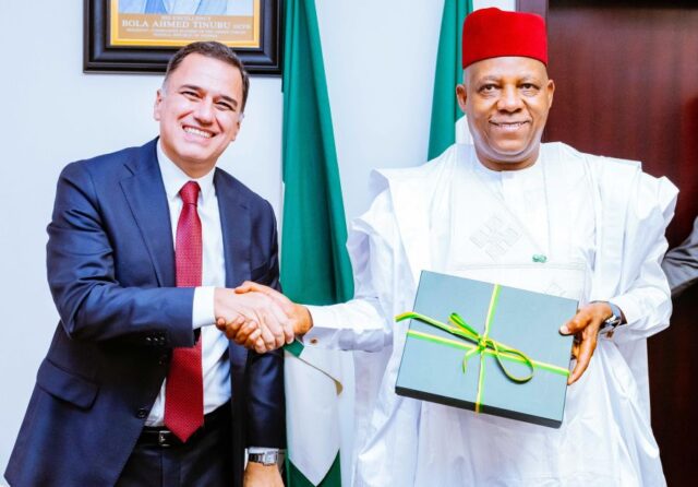 Ambassador of Brazil to Nigeria, Carlos Garcete with Vice President Shettima