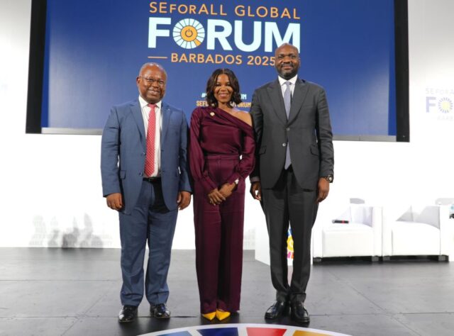 Signing ceremony at the SEforALL Global Forum in Barbados