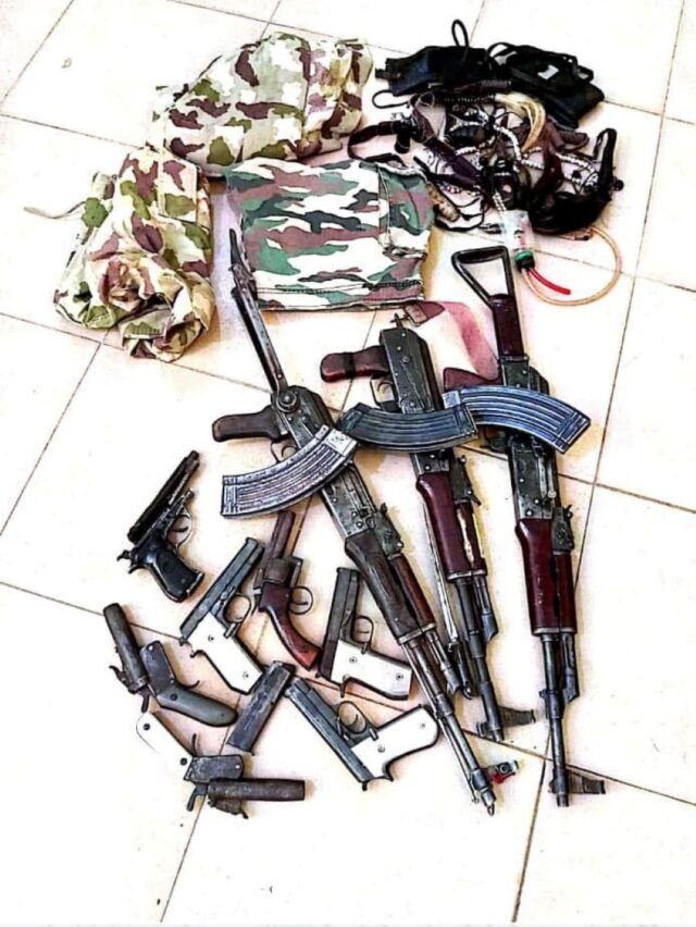 Some recovered items from Police Multiple raids across the country