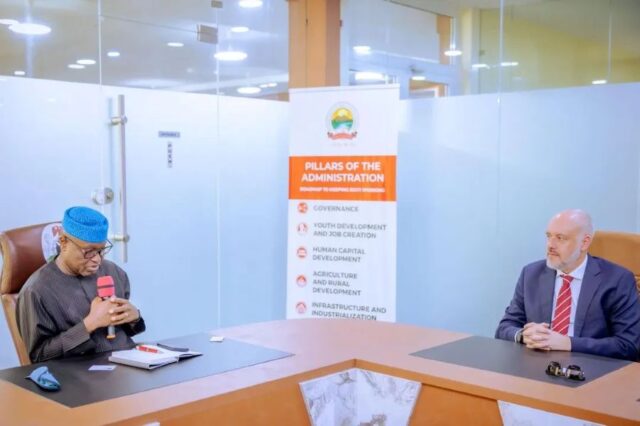 Governor Oyebanji in meeting with Managing Director of AAC Management Limited, Christophe Penninck