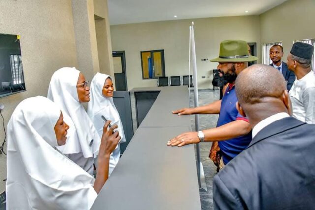 Governor Bago inside a newly commissioned Level 2 Primary Healthcare facilities