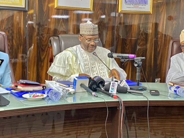INEC Chairman Professor Mahmood Yakubu addressing key stakeholders, leaders of registered political parties