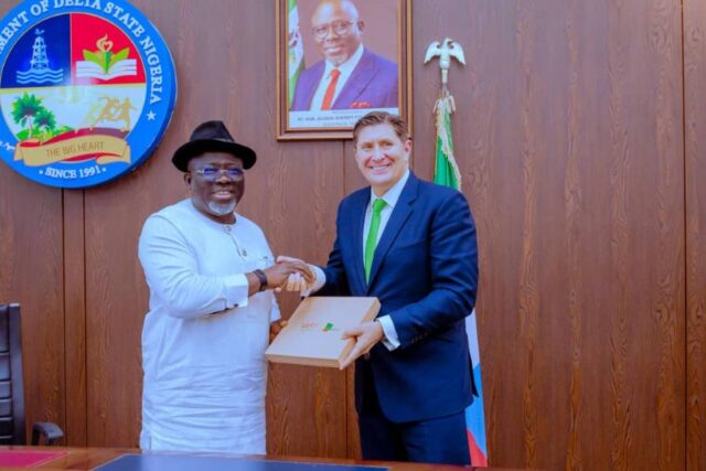 Seplat Energy CEO Roger Brown with Delta State Governor Sheriff Oborevwori