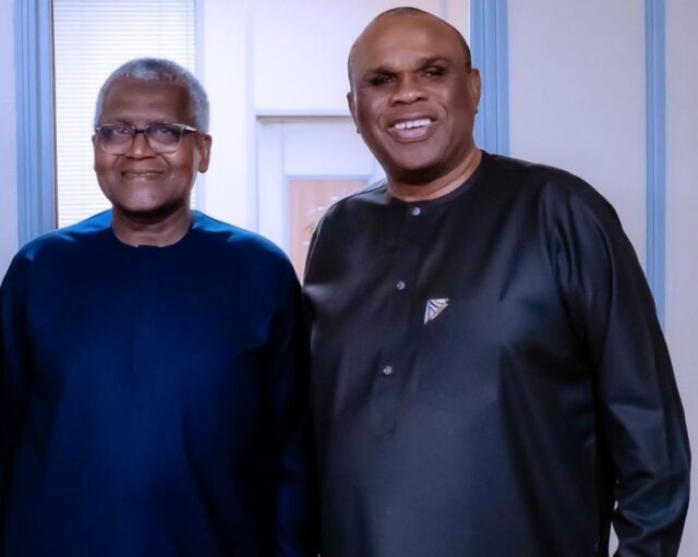 Aliko Dangote with Professor Benedict Oramah