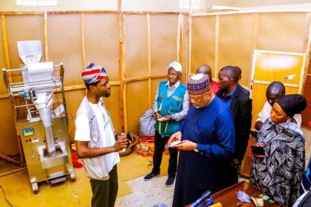 Sen. Abubakar Kyari with Team Lead Jeremiah Olanrewaju
