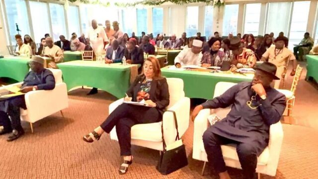 Governor Diri at the Nigerian Mission House in New York during a High-Level Discourse on the Gulf of Guinea