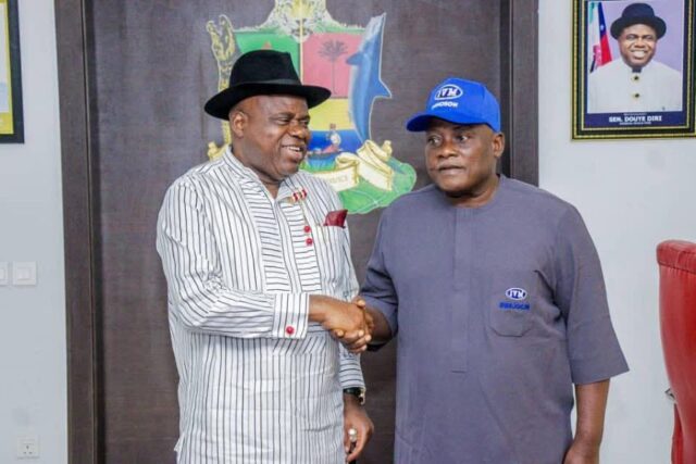 Governor Diri meets Chairman and Chief Executive Officer, IVM, Dr. Innocent Chukwuma