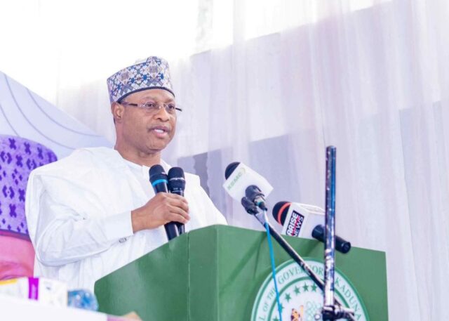 Governor Uba Sani speaks during the presentation of the state's 2026 budget at a town hall meeting