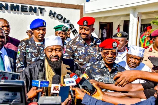 IGP Egbetokun address the press alongside Niger State Governor Umaru Bago