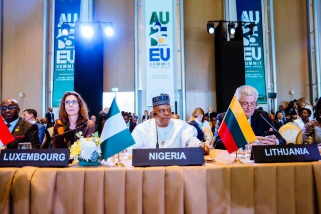 Vice President Shettima representing President Tinubu at the AU-EU Summit in Luanda, Angola