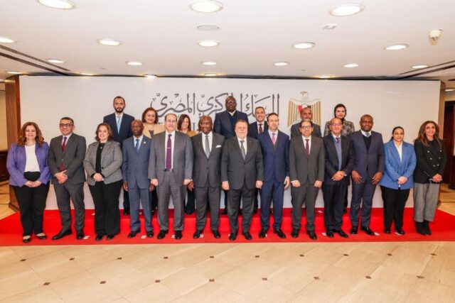 Central Bank of Egypt and Afreximbank officials in group photo after MoU was signed
