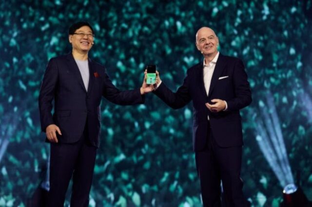 FIFA President Gianni Infantino and Lenovo Chairman and CEO Yuanqing Yang at Lenovo Tech World 2026