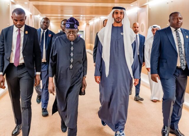 President received by Sheikh Shakhboot Nahyan Al Nahyan, UAE Minister of State for Foreign Affairs