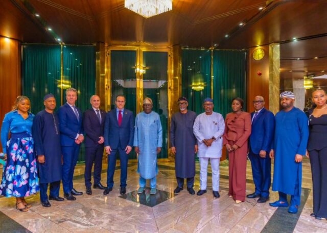 Shell Delegation led by Global CEO, Wael Sawan at the Villa to visit President Tinubu