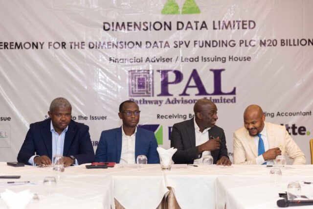 During the signing ceremony of Dimension Data's N20 billion Bond Programme