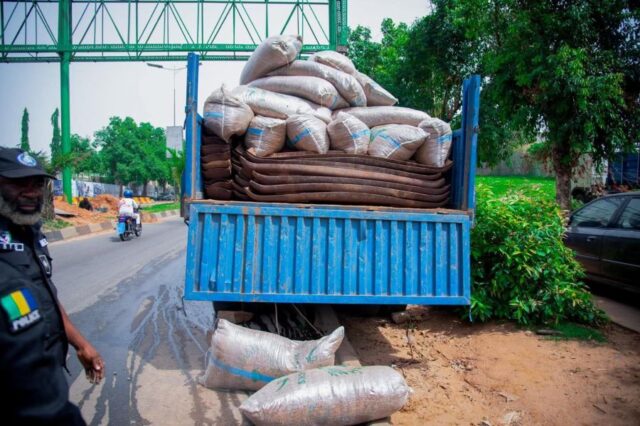 Trailer truck with about sixty tonnes of vandalised railway tracks and sleepers intercepted by NPF
