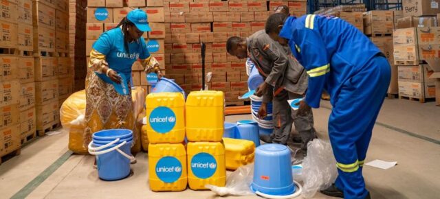 Emergency aid is prepared for delivery to Kasaï province in response to the recently declared Ebola virus disease outbreak in DR Congo