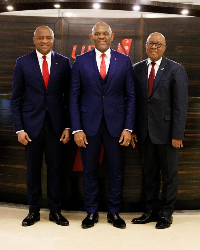 Group Managing Director-CEO, Mr. Oliver Alawuba_ Outgoing Group Chairman, Tony O. Elumelu_ Incoming Group Chairman, Mr. Emmanuel Nnorom