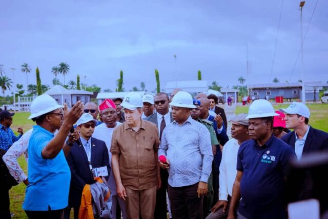 Engr. Anthony Arum brief prospective investors during an inspection tour of the Kwale Free Trade Zone