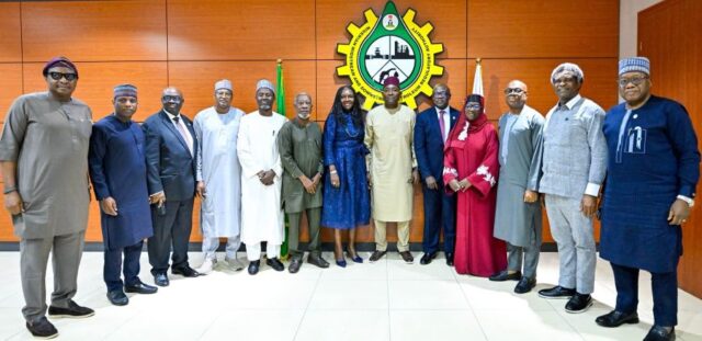 NUPRC Chief Executive, Mrs. Eyesan visiting with NMDPRA's boss Mallam Rabiu Abdullahi Umar and his team in Abuja