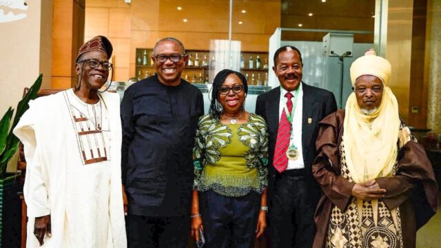 Peter Obi during the inauguration of the newly elected President of MAN, Dr. Eric Okoye