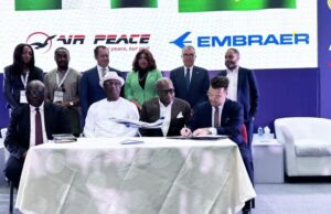 Air Peace places firm order for 5 brand new Embraer 175 jets worth US$288.3m after a historic maintenance deal with Embraer