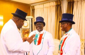 Former Delta State Gover Okowa, PDP Acting National Chairman Damagun, PDP Governors rally support for Diri