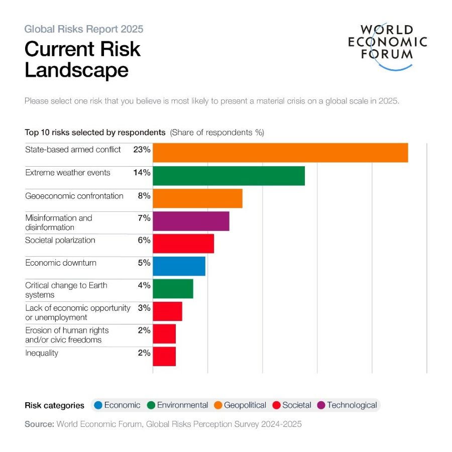 Global Risks Report 2025| Conflict, environment and disinformation top ...