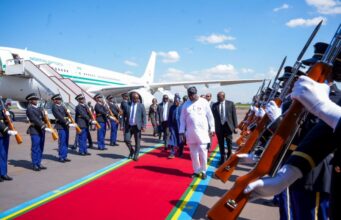 President Tinubu arrives in Kigali to join other Heads of State and Government for the Africa CEO Forum