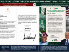 Authenticity of purported President Trump letter to President Tinubu comes under scrutiny