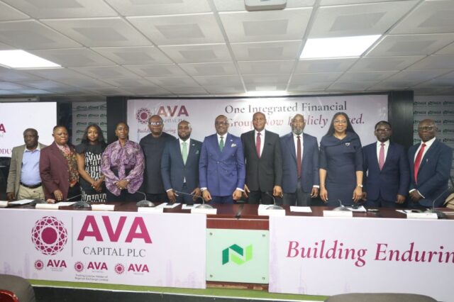 AVA Capital Plc and NGX executives during the listing of Ava Capital Plc on NGX Main Board