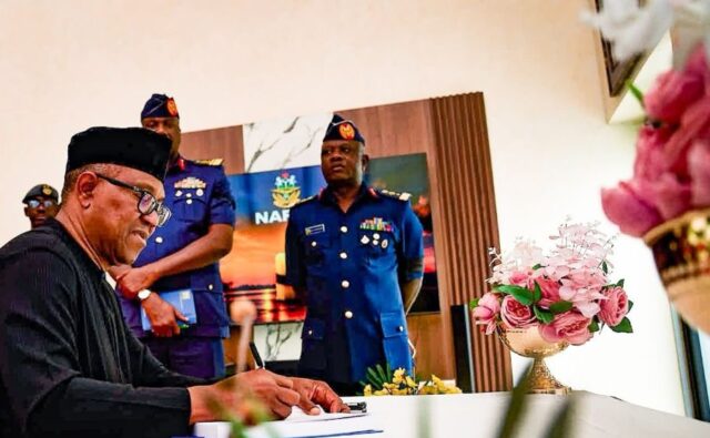Peter Obi signs the condolence register at the Air Force facility in Abuja